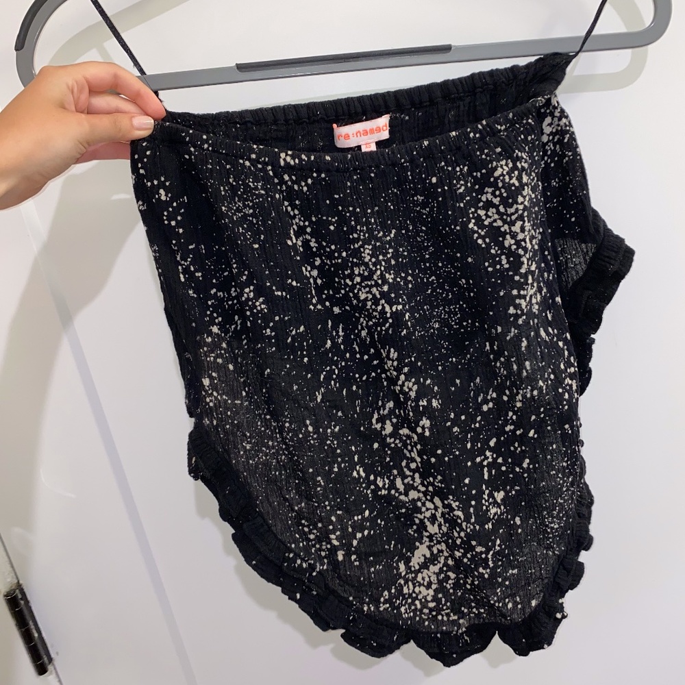 Black distressed crop top